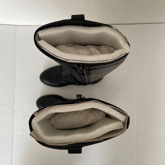 TORY BURCH Black Derby Tall Leather Riding Boots Womens 6 US - Picture 11 of 13